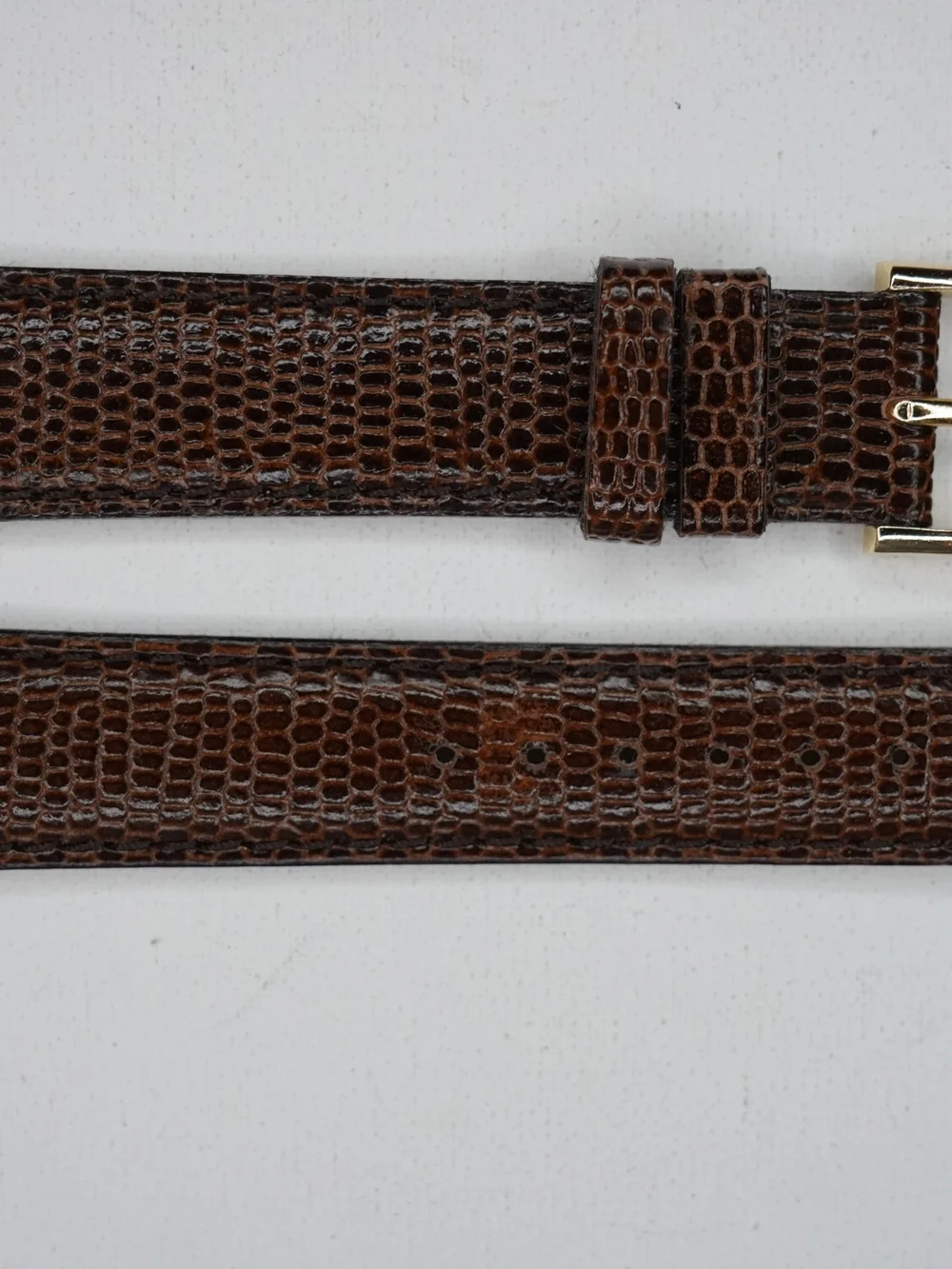 Original Seiko Japan Z CALF 18mm Brown Lizard-Embossed Leather Strap Buckle